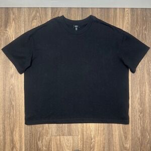 Express Mens Black Cotton Polyester Blend Crew Neck Short Sleeve T Shirt Size L